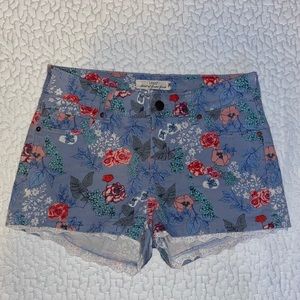 Floral jean shorts